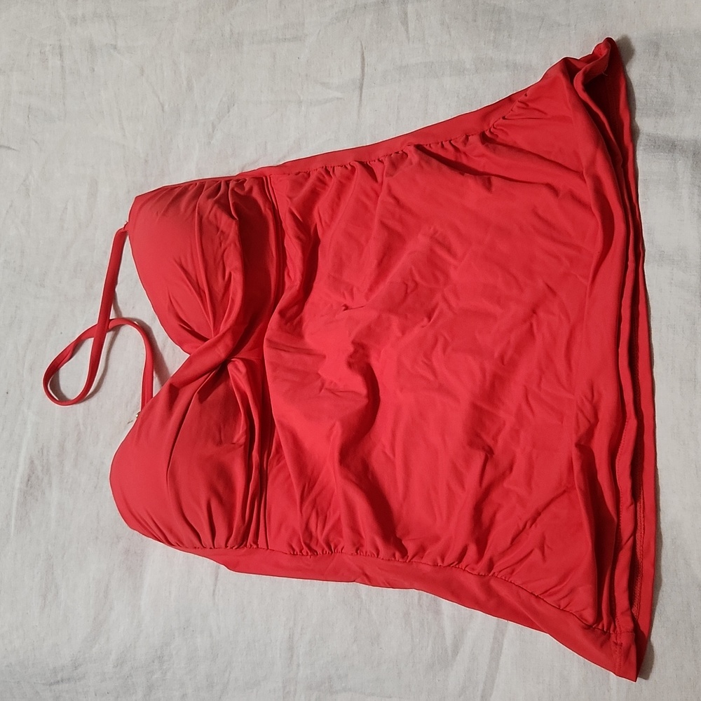 Coral Anne Cole Twist Front Bandeaukini Swim Top
